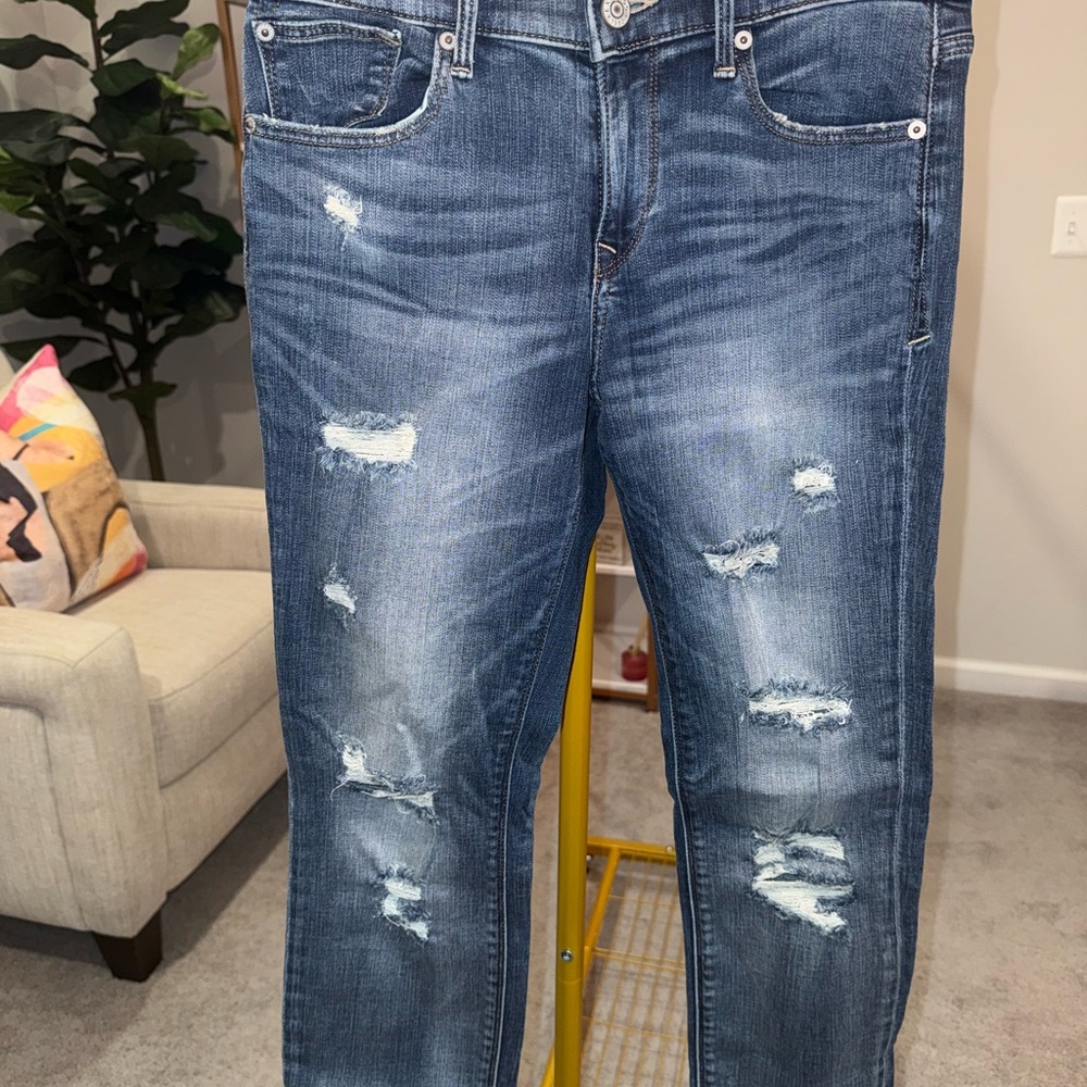 Distressed Blue Jeans